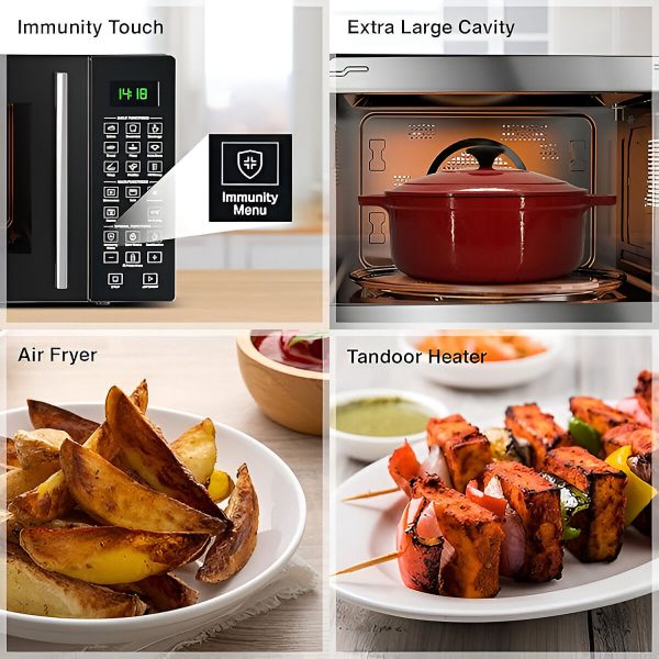 Whirlpool 29 Litre Convection with Air Fryer, 300 Plus Auto Cook Menu and Motorized Rotisserie, Black, MagiCook Pro 31CES