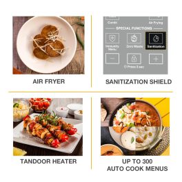 Whirlpool 29 Litre Convection with Air Fryer, 300 Plus Auto Cook Menu and Motorized Rotisserie, Black, MagiCook Pro 31CES
