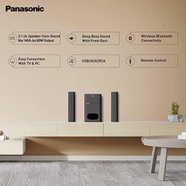 Panasonic Sc Ht260Gw K 80 W 21 Ch USB Auxiliary Multimedia Speaker System with Convertible Soundbar and Multi Connectivity Option Black 0 0
