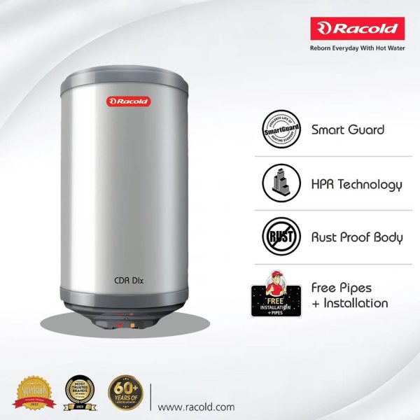Racold CDR DXL, 15 Litre 2000W Storage Water Heater with 5 Star Rating and Titanium enamel coating with Rust Proof Body, White