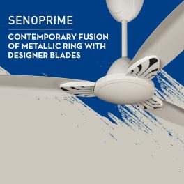 Crompton 1200MM (48 Inch) Ceiling Fan with High Speed, Anti Dust and Double Ball Bearing, Cool Grey, SENO PRIME