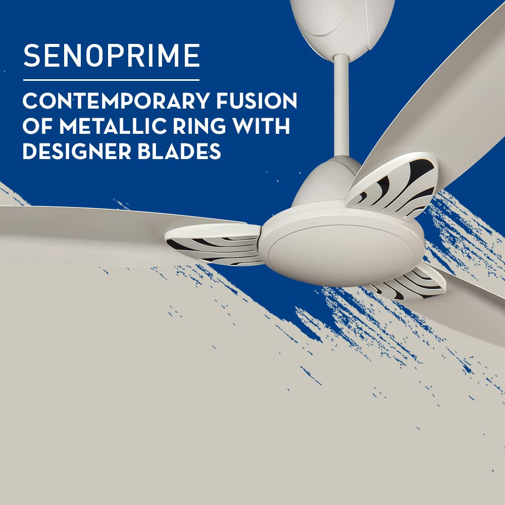 Crompton 1200MM (48 Inch) Ceiling Fan with High Speed, Anti Dust and Double Ball Bearing, Cool Grey, SENO PRIME Crompton 1200MM (48 Inch) Ceiling Fan with High Speed, Anti Dust and Double Ball Bearing, Cool Grey, SENO PRIME