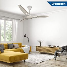 Crompton 1200MM (48 Inch) Ceiling Fan with High Speed, Anti Dust and Double Ball Bearing, Cool Grey, SENO PRIME