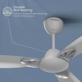 Crompton 1200MM (48 Inch) Ceiling Fan with High Speed, Anti Dust and Double Ball Bearing, Cool Grey, SENO PRIME
