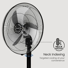 Crompton Storm 2 Pedestal Fan, 18 Inch Powerful Wall Fan with 100 CMM, 1400 RPM High Speed Delivery and 3 Speed Settings, Black