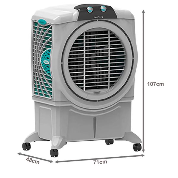 Symphony 75 Liter Desert Air Cooler with Honeycomb Pad and Powerful Fan, Grey, Sumo 75XL