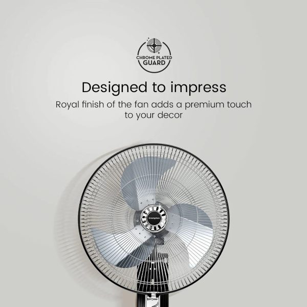 Crompton Wall Fan, 18 Inch Powerful Wall Fan with 100 CMM, 1400 RPM High Speed Delivery and 3 Speed Settings, Black, STORM 2
