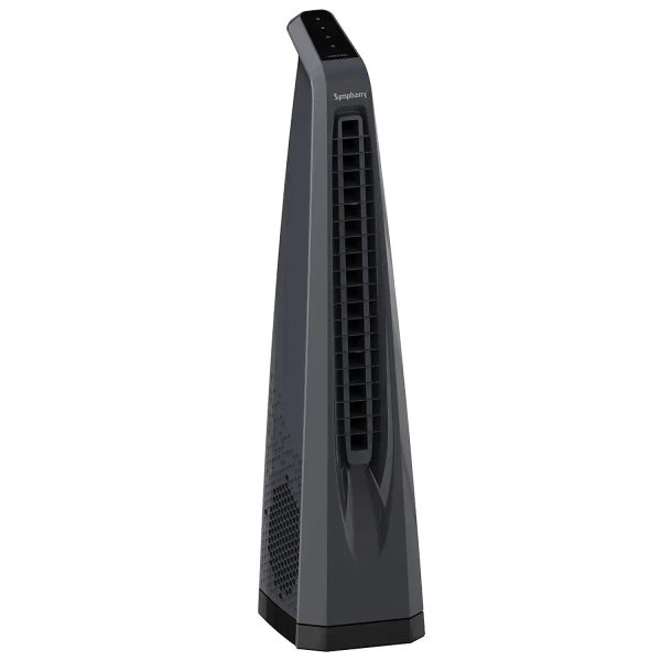 Symphony Tower Fan with Remote, Touchscreen Control Panel & Swivel Action, Grey, Surround-I