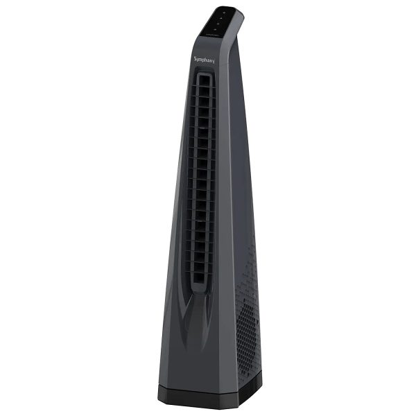 Symphony Tower Fan with Remote, Touchscreen Control Panel & Swivel Action, Grey, Surround-I