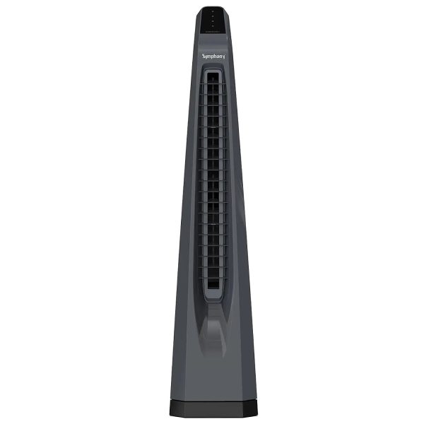 Symphony Tower Fan with Remote, Touchscreen Control Panel & Swivel Action, Grey, Surround-I