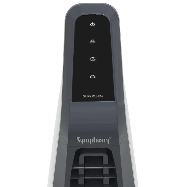 Symphony Tower Fan with Remote, Touchscreen Control Panel & Swivel Action, Grey, Surround-I