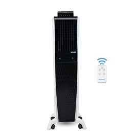 Symphony Diet 3D 55i Portable Tower Air Cooler For Home with 3 Side Honeycomb Pads Magnetic Remote i Pure Technology and Automatic Pop Up Touchscreen 55L White Black 0