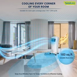 Symphony Hicool 45T Personal Air Cooler For Home with Honeycomb Pad Powerful Blower i Pure Technology and Low Power Consumption 45L White 0 1