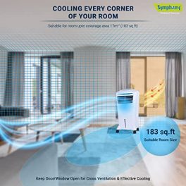 Symphony Hicool i Personal Air Cooler For Home with Remote with Honeycomb Pad Powerful Blower i Pure Technology and Low Power Consumption 31L White 0 1
