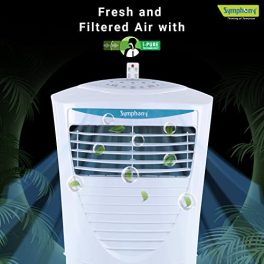 Symphony Hicool i Personal Air Cooler For Home with Remote with Honeycomb Pad Powerful Blower i Pure Technology and Low Power Consumption 31L White 0 2