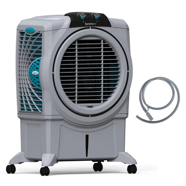 Symphony 75 Liter Desert Air Cooler with Honeycomb Pad and Powerful Fan, Grey, Sumo 75XL
