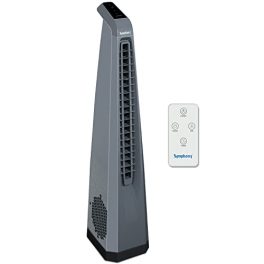 Symphony Surround i High Speed Bladeless Technology Tower Fan for Home With Touchscreen Control Panel Remote and Swivel Action Grey 0