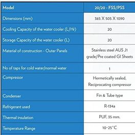 Voltas Normal Cold Water Cooler 2020 FSS Storage Capacity 20 Liter and Cooling Capacity 20 Liter Full Body Steel Made in India 0 3