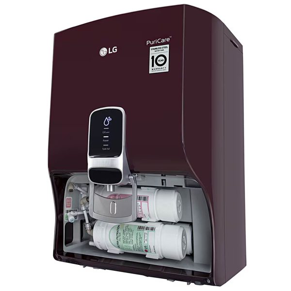 LG WW120NNC, UV+UF+HMR Water Purifier with 8 Litre Stainless Steel Tank, Crimson Rad