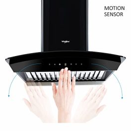 Whirlpool 60 cm 1100 mHR Auto Clean Curved Glass Kitchen Chimney CG 601 HAC HOOD Baffle Filter Touch Control Black 0 2