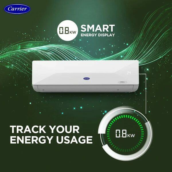 Carrier 24K Xcel Edge, 2 ton 5 star Inverter Split AC with 6-in-1 Convertible & Smart Energy Display, White