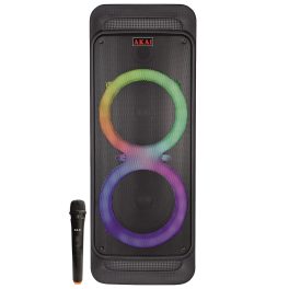 Akai PM80P, 80 Watts Party Speaker with 8 Hours Playtime and Karoke Mic, Black