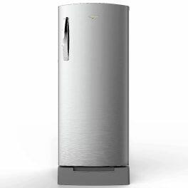Whirlpool 260 Impro Roy Inv, 236 Litre 3 Star Single Door Refrigerator with Inverter Compressor, Base Drawer, 4-in-1 Cooling Modes and 1 Hour Icing Technology, Alpha Steel