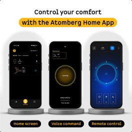 Atomberg 1200MM (48 Inch) BLDC Ceiling Fan with IOT, Remote Control and LED Light, Marble White, ARIS
