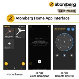 atomberg Aris Starlight 1200mm Ceiling Fans with Underlight IoT and Remote Control Smart Fan with Noiseless Operation BLDC Motor 5 Star Rated Ceiling Fan 21 Year Warranty Marble White 0 3