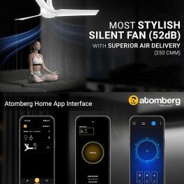 Atomberg 1200MM (48 Inch) BLDC Ceiling Fan with IOT, Remote Control and LED Light, Marble White, ARIS