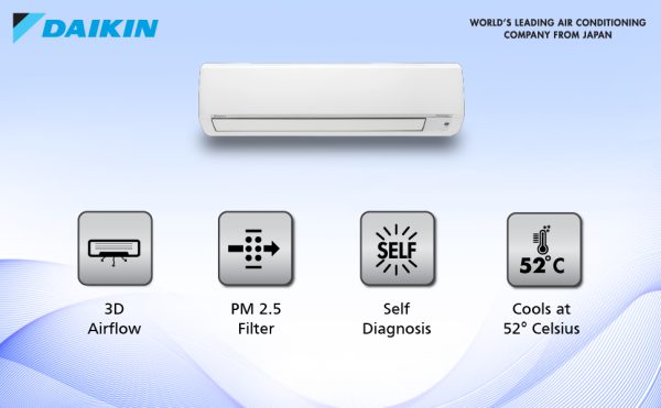 Daikin FTKL71UV 2.02 Ton 3 Star Inverter Split AC with 3 Stage Filtration & PM 2.5 Filter, White