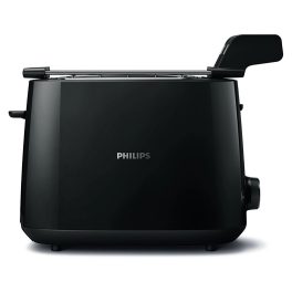 PHILIPS HD2583/90, 600 Watts Pop Up Toaster with Integrated bun Rack, Black