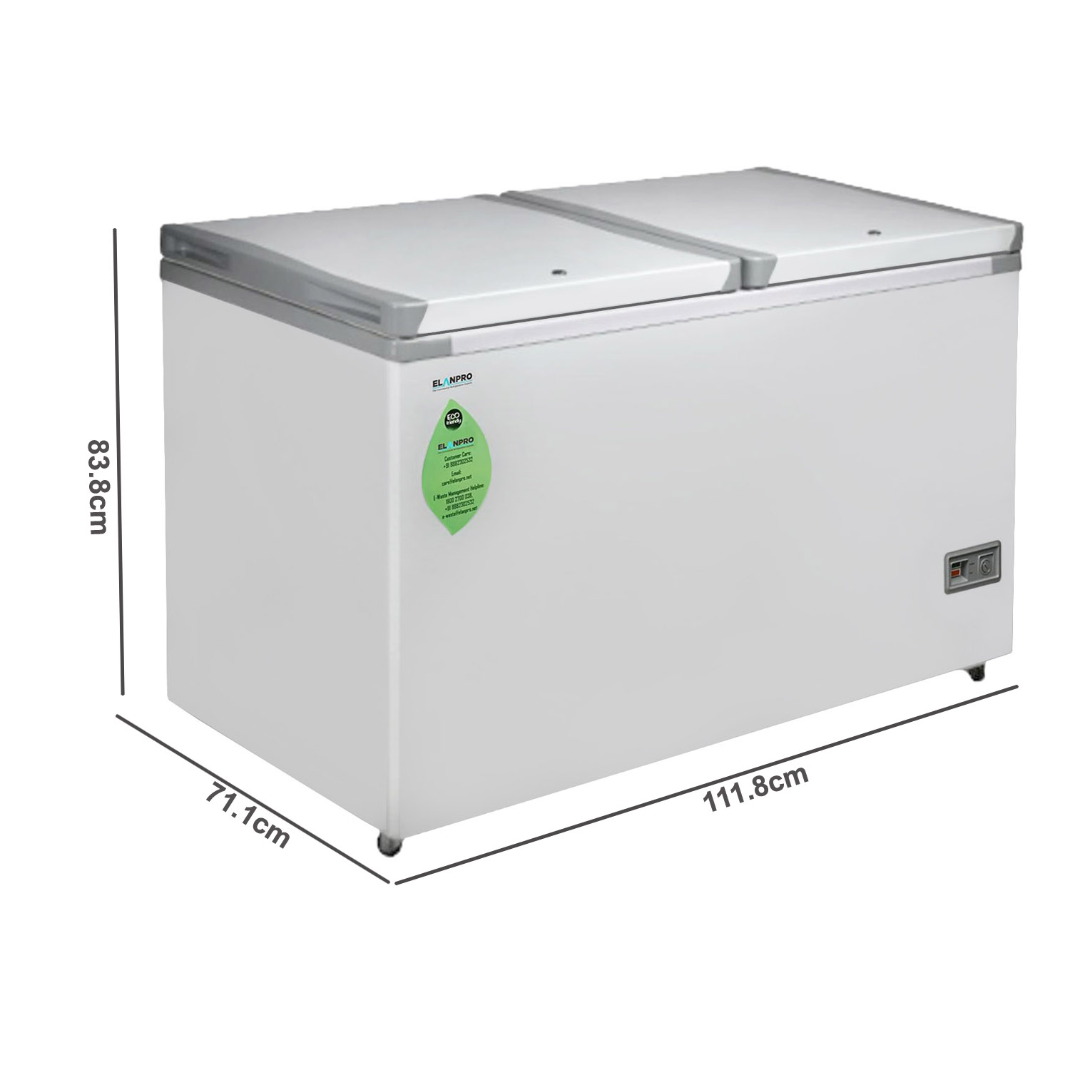 Elanpro 322 Litre Double Door Deep Freezer with High Insulation, White, EF335DG Elanpro 322 Litre Double Door Deep Freezer with High Insulation, White, EF335DG