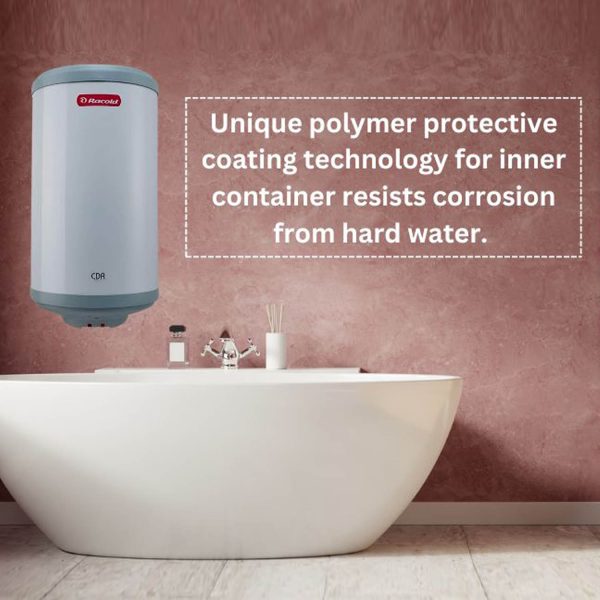 Racold CDR DXL, 15 Litre 2000W Storage Water Heater with 5 Star Rating and Titanium enamel coating with Rust Proof Body, White