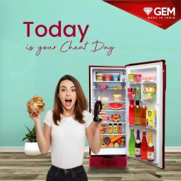 GEM 92 Litre Minibar Fridge with 1 Star Rating and Silent Operation, Silver, GRN120HSTP