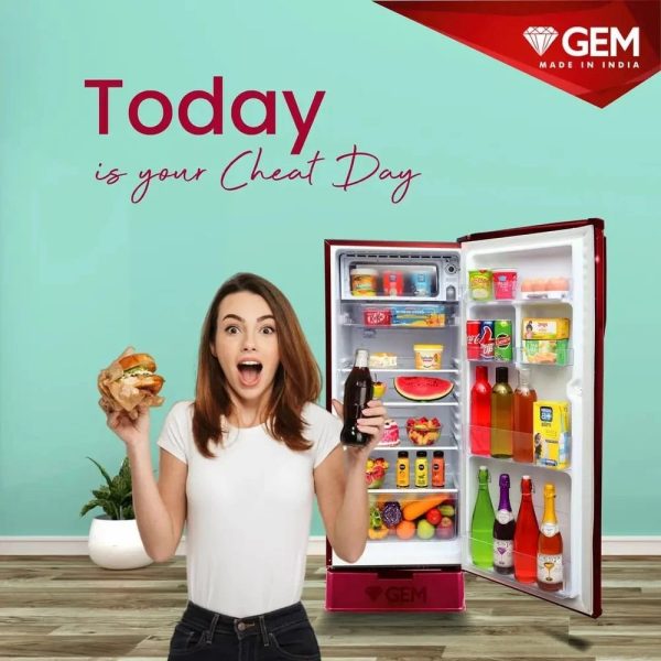 GEM 92 Litre Minibar Fridge with 1 Star Rating and Silent Operation, Silver, GRN120HSTP