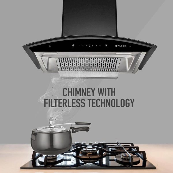 Faber 60 cm Kitchen Chimney (Hood Crest Plus HC SC BK 60, Black)