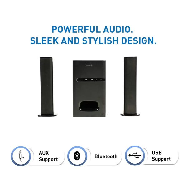 Panasonic 80 Watts Home Theatre with 2.1 Channel Convertible Soundbar and RemotMe, Black, HT260GW