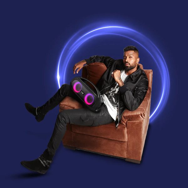 boAt 20W Portable Speaker with LED Lights, Black, Partypal 50
