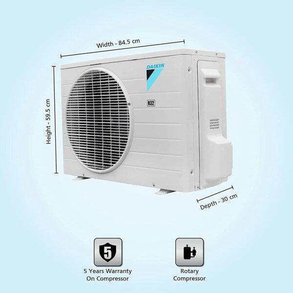 Daikin FTE60UV 1.8 Ton 1 Star Fixed Speed Split AC with 16 Meters Air Throw, White
