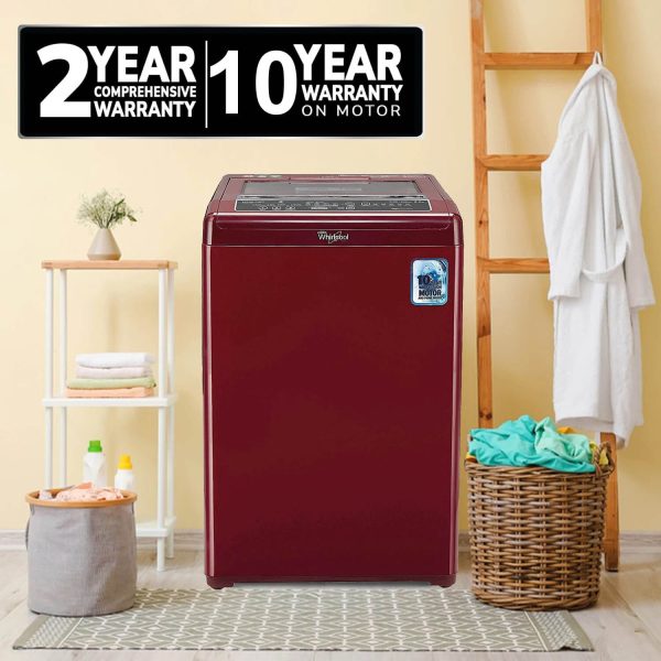 Whirlpool Classic 7.0 Genx, 7 KG Fully Automatic Machine with 6 Smart Sensors and Zero Pressure Fill Technology, Rosewood Wine