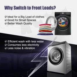 Toshiba TW-BJ90S2, 8 KG Fully Automatic Inverter Front Load Machine with In-built Heater, White