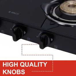 Elica 4 Burner Cooktop with Toughened Glass with Euro Coated Grid, Black, 594 CT VETRO