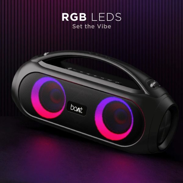 boAt 20W Portable Speaker with LED Lights, Black, Partypal 50