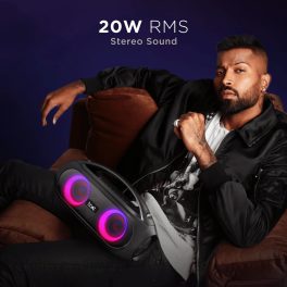 boAt 20W Portable Speaker with LED Lights, Black, Partypal 50