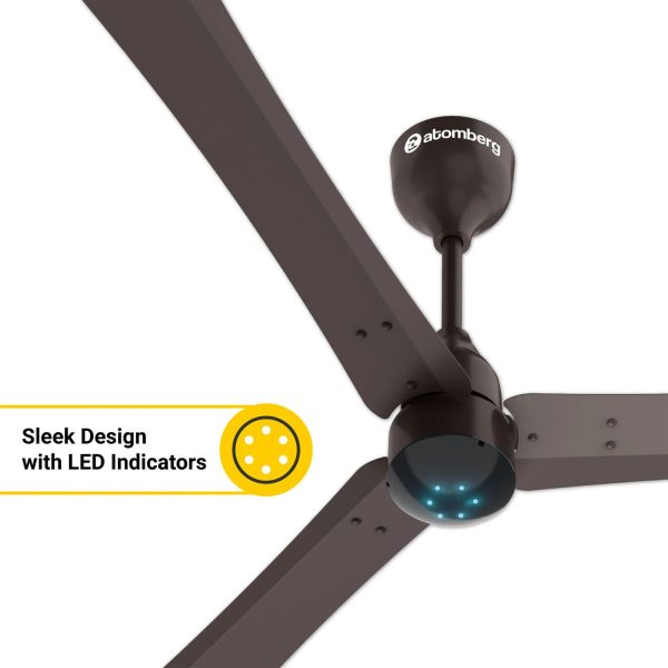 Atomberg 1200MM (48 Inch) BLDC Ceiling Fan with Remote Control and LED Indicators, Earth Brown, RENESA+