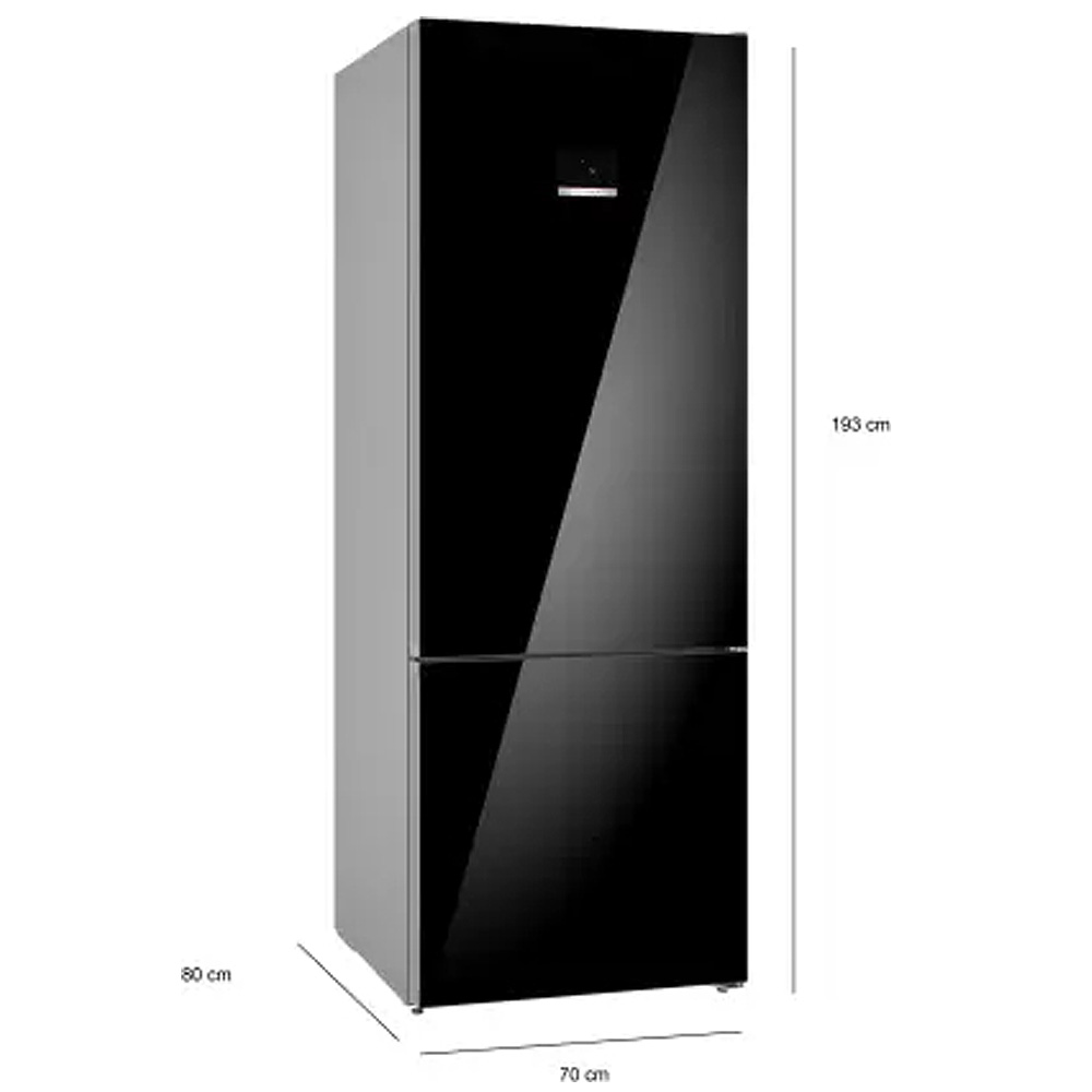 Bosch KGN56LB42I, 508 Litre 2 Star Bottom Freezer Refrigerator, Black Glass Bosch KGN56LB42I, 508 Litre 2 Star Bottom Freezer Refrigerator, Black Glass