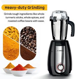 Bosch MGM8836MIN, 1000 Watt 3 Jar Mixer Grinder with 100% Copper Ball Bearing Motor and 30 Minutes Motor Rating, Black