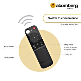 Atomberg 1200MM (48 Inch) BLDC Ceiling Fan with Remote Control and LED Indicators, Earth Brown, RENESA+