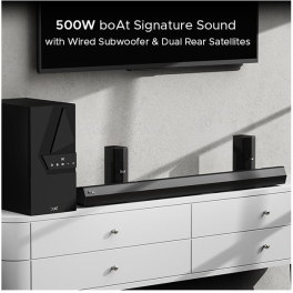 Boat Aavante Bar Azure 500 Watts Soundbar with Satellite Speakers, Black